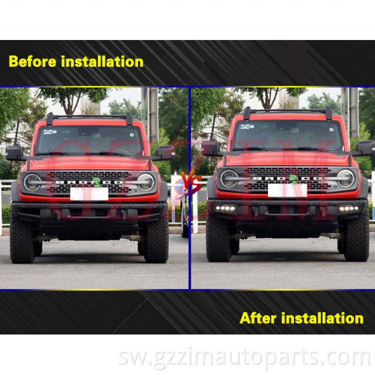 Sehemu za gari za gari wakati wa mchana zinazoendesha taa za LED DRL kwa Bronco 2021-2022